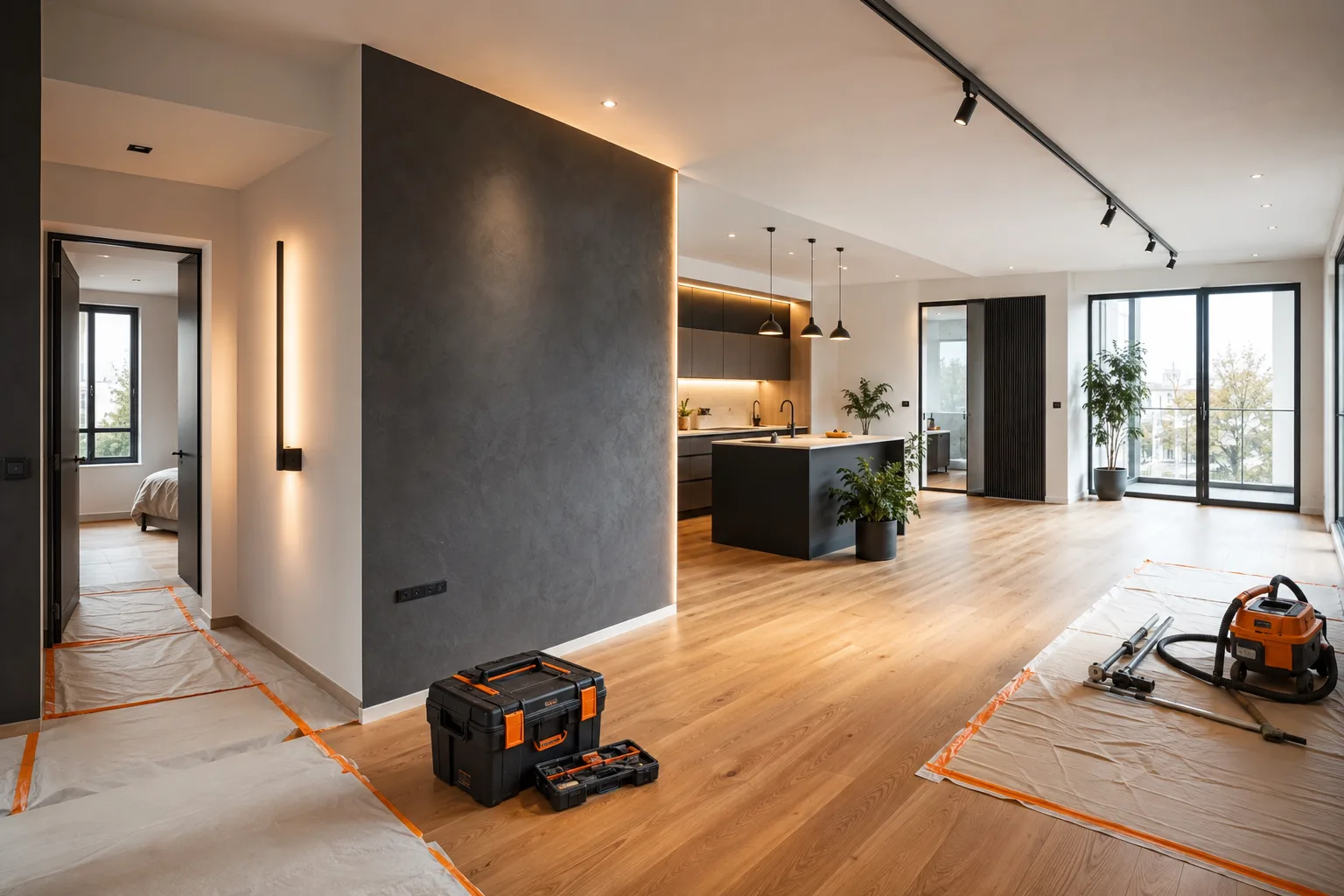 Finished kitchen in a new-build home in Valencia