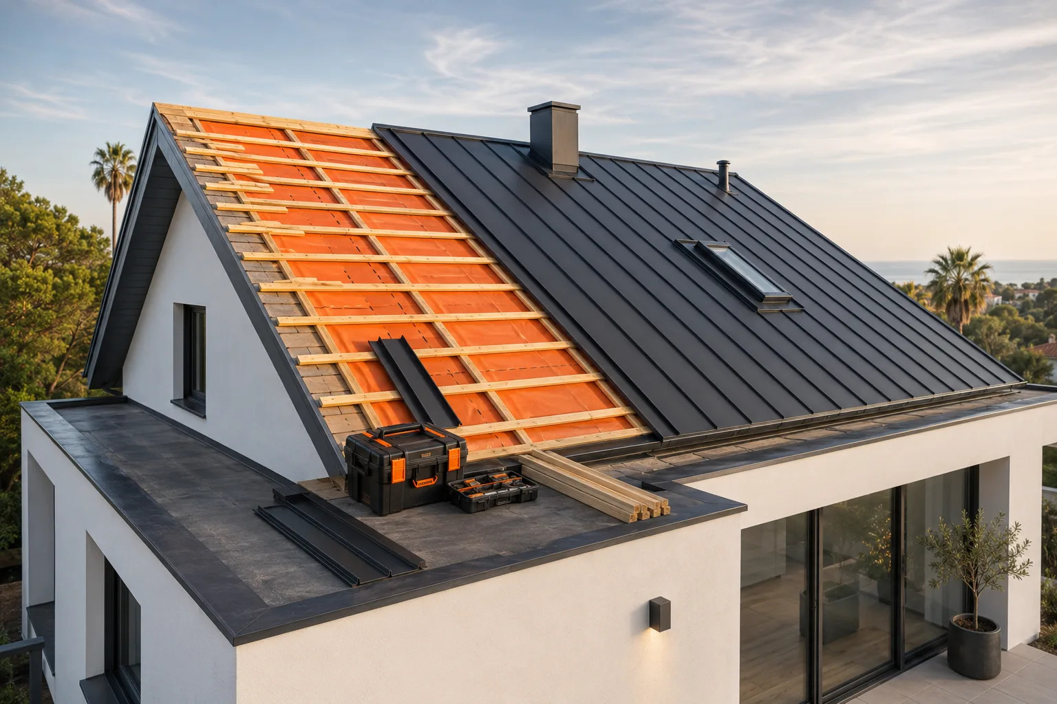 New roof built for a house in Valencia