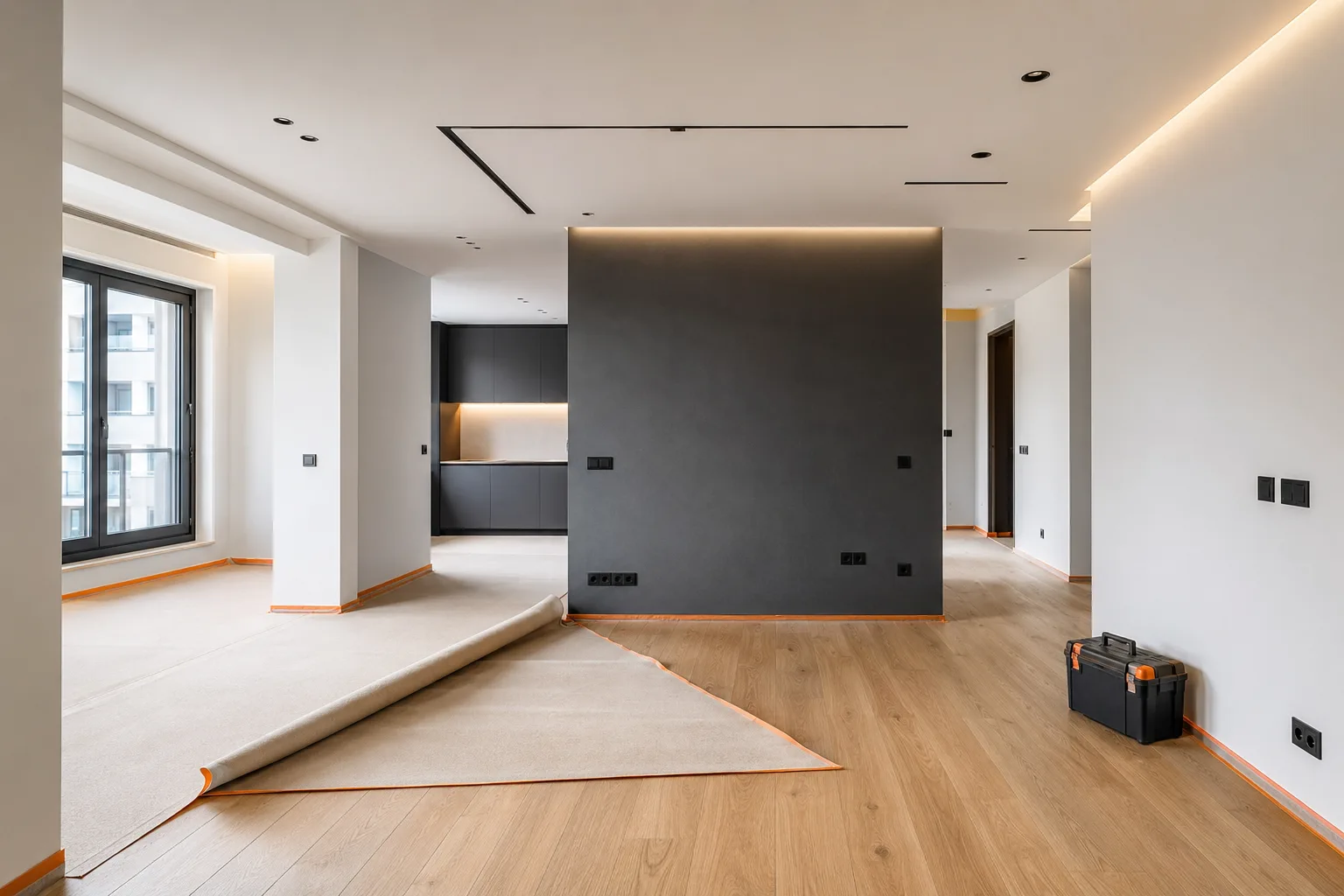 Fully renovated apartment living room in Valencia